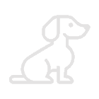 Illustrierter Hund sitzt, Blick von der Seite auf den Hund; Verein Home Seite